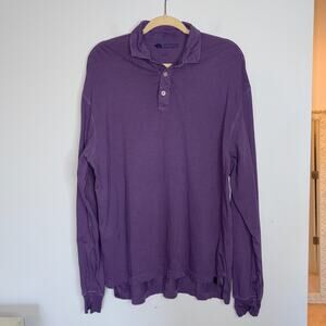 Onward Reserve Mens Polo Shirt Size Large Purple Long Sleeve 100% Cotton Preppy